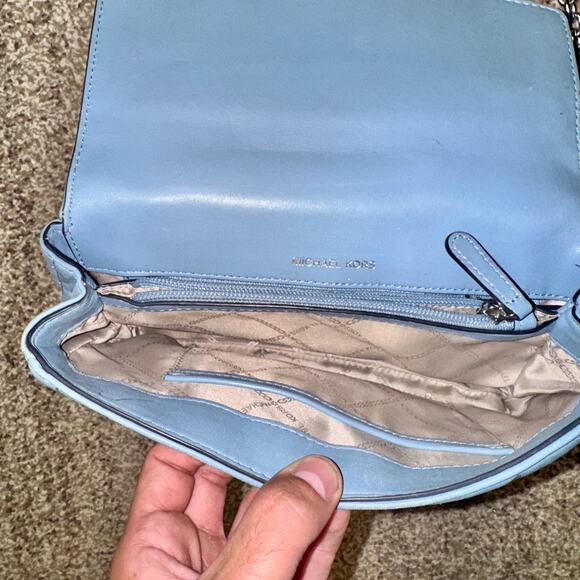 Michael Michael Kors Soho Large Leather Crossbody Bag Baby Blue Women's - Picture 4 of 12